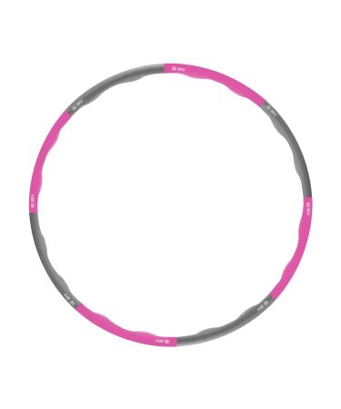 Resultsport hula hoop tires adult 1.2kg weight 100cm wide 8 partially removable weighted fitness tires fitness exercises training leve 1 - wave 1.2 kg pink/gray