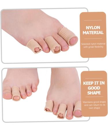 Healifty 4 Pcs Toe Cover Elastic Wrap Bandages - Beige Nylon Toe Protectors for Comfort and Protection - Buy Online on SooperMarket.com