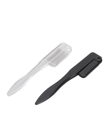 Buy Eyelash Comb Set - Stainless Steel Mascara Applicator Brushes | 2pcs Foldable & Portable for Easy Eye Makeup - Buy Online on SooperMarket.com