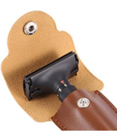 Premium PU Leather Travel Holder for Double Edge Safety Razor - Compact & Stylish Razor Case - Buy Online on SooperMarket.com