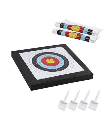 SOPOGER Archery Targets for Backyard High Density EVA Foam Block Shooting Target Youth Adult Bow Arrows Target for Shooting Practice with 2 Target Paper and 4 Pins 49.5*49.5*5 CM