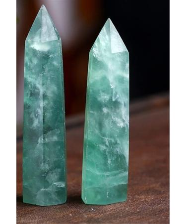Meditation Gift 1PCS Natural Blue Stone Column Crystal Column Energy six Prism Spirit Meditation Green (Color : 8-9cm) - Buy Online on SooperMarket.com