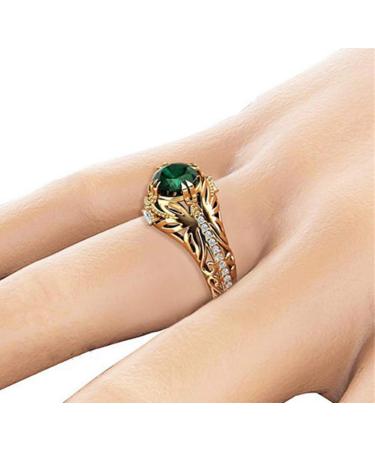 Goldenchen Fashion Jewelry 14k Gold Filled Emerald Diamond Ring Women Anniversary Engagement Wedding Gemstone Ring (10)