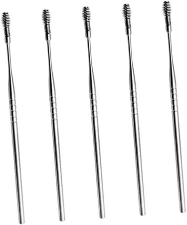 KALLORY 5pcs Ear Wax Scoop Kit - Ear Cleaner Spring Tool Ear Spoon Silver Wax Remover - Buy Online on SooperMarket.com