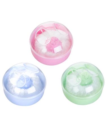 JNAWA 3 Pieces Baby Powder Puff Box Fluffy Powder Puff Box Portable Practical Cosmetic Box Baby Powder Sponge Box Maternal and Child Care Products