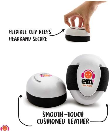 Ems for Kids Baby Ear Defenders - White & Black | Made in USA | Ideal for Concerts, Festivals & More! - Buy Online on SooperMarket.com