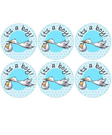 35 x Pre Cut "its a Boy" Stork Baby Shower Cup Cake - Fairy Cake Toppers/Decorations Edible Wafer Paper