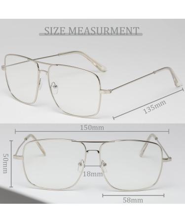 Musivon Vintage Glasses Frames for Men & Women - Decorative Silver Non-Prescription Eyewear - Buy Online on SooperMarket.com