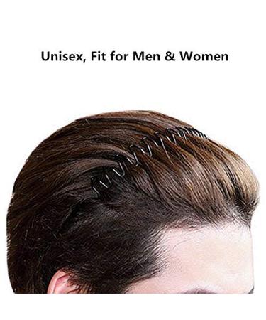 Black Wavy Metal Hair Bands 2 Pack - Unisex Headbands for Men and Women - Non-Slip Spring Sports Accessory - Buy Online on SooperMarket.com