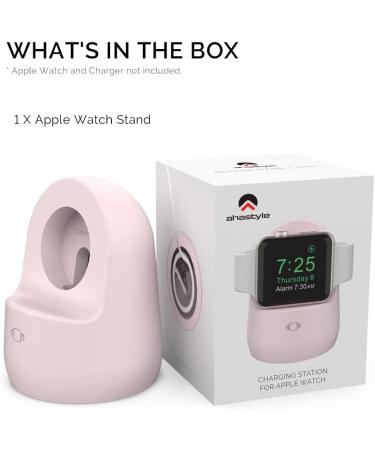 AhaStyle iWatch Stand Silicone Charging Dock Holder Accessories for Apple Watch Series 8/Ultra/SE2/7/6/SE/5/4/3/2/1(49/45/44/42/41/40/38mm)  Supports Nightstand ModeAdapters NOT Included(Pink) - Buy Online on SooperMarket.com
