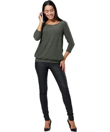 Happy Mama Maternity Nursing Striped Jumper Top 16-18 Khaki Melange - Buy Online on SooperMarket.com