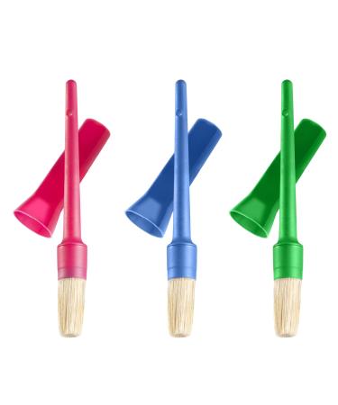 HIXNUG 3 Pieces Plastic Hoof Oil Brush Brights Horse Hoof Oil Brush with Cap Hoof Dressing Brush Horse Care Brush Random Color