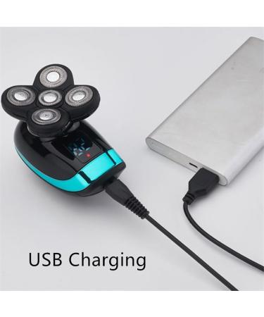 5 in 1 USB Rechargeable 4D Men's Electric Shaver & Grooming Kit - Bald Head Trimmer Beard & Nose Hair Clippers Facial Brush - Buy Online on SooperMarket.com