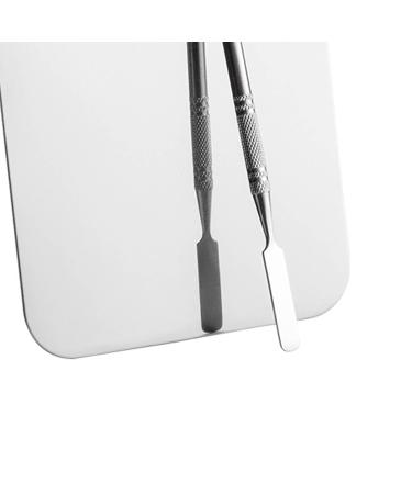 Buy Stainless Steel Makeup Mixing Palette | Cosmetic Artist Mixing Palette & Spatula for Nail Art & Eyeshadow - International Shipping Available - Buy Online on SooperMarket.com