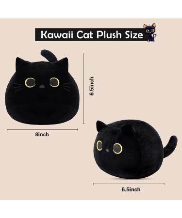 DNFASCHI Black Cat Plush Pillow Toy - Soft Stuffed Animal Cat Plushie for Kids - 20cm Cute Black Cat Stuffed Doll - Birthday for Boys Girls (Black-20cm) (HMHM20CM) - Buy Online on SooperMarket.com