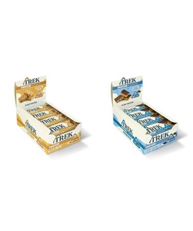 TREK High Protein Flapjack Original Oat - Gluten Free - Plant Based - Vegan Snack - 50g x 16 bars & High Protein Flapjack Cocoa Coconut - Gluten Free - Plant Based - Vegan Snack - 50g x 16 bars Original Oat + Flapjack Cocoa Coconut 50g x 16 bars