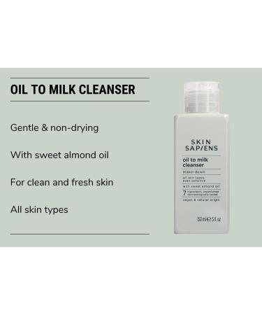 SKIN SAPIENS Make Down Oil To Milk Facial Cleanser with Sweet Almond Oil Gently Removes Eye & Face Makeup Natural Vegan and Cruelty Free Face Care For all Skin Types 150 ml. - Buy Online on SooperMarket.com