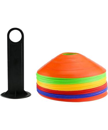 Faxco 50 Pcs Soccer Cones with Holder - Field Cone Markers for Football Training - Outdoor Sports Games Supplies (5 Colors) - Buy Online on SooperMarket.com