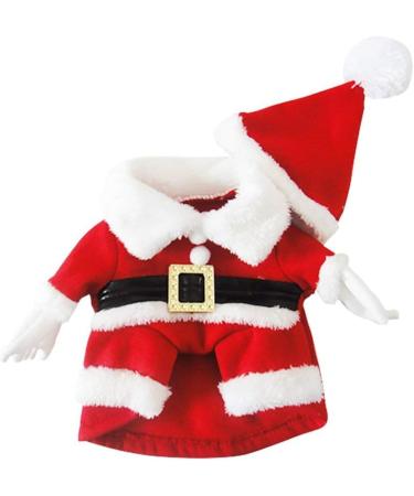Delifur Pet Christmas Santa Claus Suit with Cap - Dog/Cat Xmas Costume Party Suit (Red, Size S) - Warm Hoodie for Winter - Buy Online on SooperMarket.com