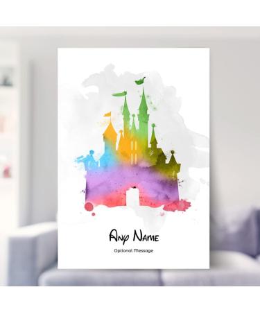 Personalised Cinderella Castle Watercolour Art Print - Disney Land/World Memories Keepsake. Children's Gift Nursery Decor - Walt Quote, A4 A5 - Buy Online on SooperMarket.com
