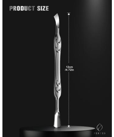 FERYES Elegant Precision Cuticle Pusher & Nail Cleaner - Dual-Ended Cuticle Stick Stainless Steel Cuticle Remover Tool for Flawless Nail Care Silver Type1 - Buy Online on SooperMarket.com