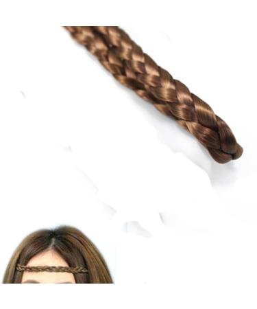 Hairpiece braid strands braid hair piece wig headband light coffee brown