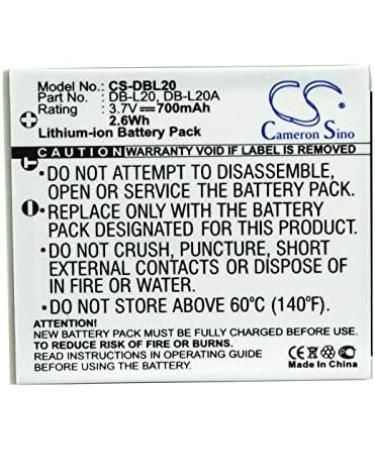 Replacement Battery for Sanyo Xacti VPC-CG9BK VPC-E6 VPC-E60 - DB-L20 DB-L20A 700mAh/3.7V - Fast International Shipping - Buy Online on SooperMarket.com