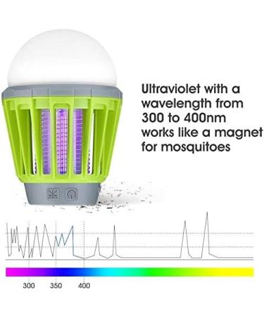 Mosquito Zapper Bug Killer Outdoor Camping Lantern 3 Modes Lighting Green - Buy Online on SooperMarket.com