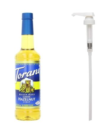 Torani Sugar Free Hazelnut Classic Syrup Pet Bottle 750 milliliters & Flavored Flavour Syrup Pump for 750ml Flavour Syrup + Flavour Syrup Pump