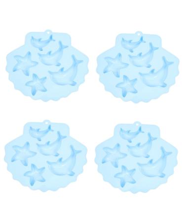 OUNONA 4pcs Cake Mold Homemade Cookies Candy Baking Mold Silicone Molds for Silicone Cake Modeling Chocolate Sea Animal Baking Alphabet Mold Silicone Candle Mold Whale Silica Gel Dolphin