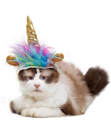 Delifur Dog Costume Unicorn Hat for Cats and Small Dogs - Halloween Cosplay Mane Cap - Buy Online on SooperMarket.com