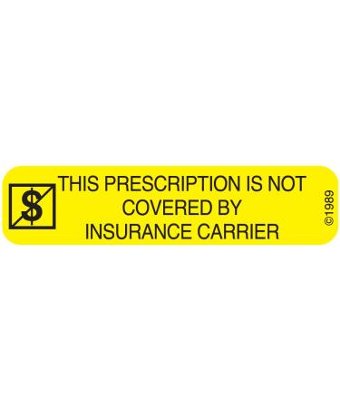 PHARMEX 1-504 Permanent Paper Label NOT Covered by 1 9/16 x 3/8 Yellow (500 per Roll 2 Rolls per Box)
