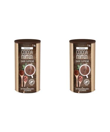 Cocoa Fantasy Dark Supreme dark drinking chocolate 1kg cocoa powder for hot chocolate 40% cocoa content (pack with 2) bitter chocolate 1 kg (2 pack)
