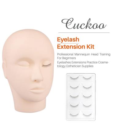 Cuckoo Eyelash Extension Kit - Mannequin Head Practice Set for Beginners with Mini Fan Dryer - Training Supplies for Lash Grafting - Extension Kit A3 - Buy Online on SooperMarket.com
