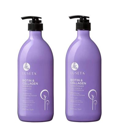 Biotin & Collagen Shampoo Conditioner Set Thicking Shampoo for Hair Loss & Fast Hair Growth Sulfate & Paraben Free Keratin & Color Safe 2x33.08oz