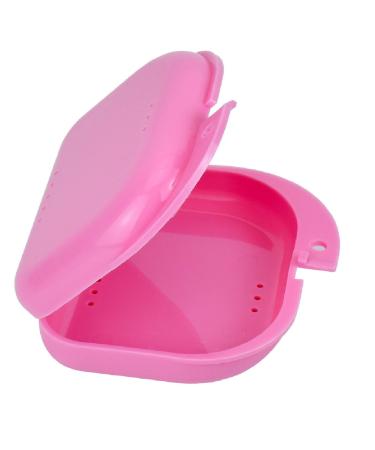 Denture Box Retainer Case Denture Storage Bath Box Denture Holder Box Cleaning Box Lightweight and Portable Cleaning Box with Filter (S Pink) S Pink