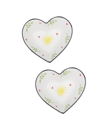 Alipis 2pcs Heart Shaped Bowl Ceramics Plate 12.5x10cmx2pcs As Shownx2pcs