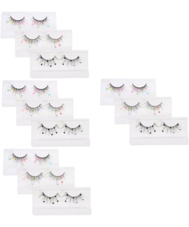 minkissy 12 Pairs Sequin False Eyelashes Pride Outfit Natural False Lashes Cosplay Colored Eyelashes Color Lashes Fake Lashes Natural Pride Makeup Imitation Miss Flash Flower Stickers - Buy Online on SooperMarket.com