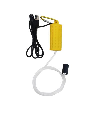 Air pump Aquarium USB Mini Oxygen Pump quiet oxygen pump energy saving oxygen bubbler with air stone and single outlet silicone hose 1W yellow