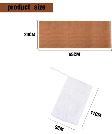 CUHZA 2 bath mesh 2 foam nets exfoliating washcloth shower sponge body exfoliating sponge removes dirt and oil from the skin smoother skin (blue brown) - Buy Online on SooperMarket.com