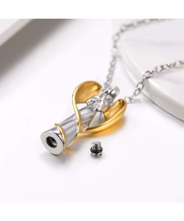 Personalized Prosteel Urn Chain Necklace - Memorial Ash Pendant with 55cm/50cm Stainless Steel/18k Gold Chain - Life Tree/Cross/Maria Design - Buy Online on SooperMarket.com
