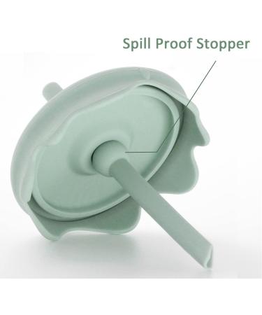 Ginbear 2-in-1 Silicone Sippy Cup with Straw & Snack Lid | 8.5oz Spill-Proof Toddler Training Cup (Hazy Green) - Ages 12M+ - Buy Online on SooperMarket.com
