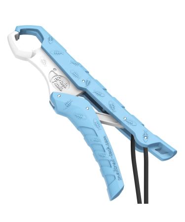 SNAIL TRAIL 7.5''/9'' Floating Fish Gripper, Fishing Grabber, Catfish Mouth Pliers, Caught Bass Holder, Digital Scale Hook Clamp, Saltwater Lip Grip Tool with Lanyard, Gifts for Men 7.5-Inch B: Blue-White