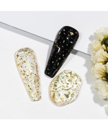 MIZHSE Gold Glitter Top Coat Gel Nail Polish - Sparkling Soak Off UV LED Gel for Salon & DIY Manicure - 10ml E-Gold Sequins Christmas Nail Decor - Buy Online on SooperMarket.com