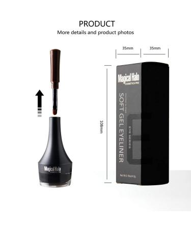 Go Ho Matte Black Gel Eyeliner - Water-proof, Smudge-proof, Long Lasting Cream Eyeliner with Brush - 1Black - Buy Online on SooperMarket.com