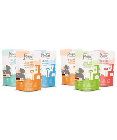 Mjamjam Mjamjam - Mix package IV 12 x 125g 1 -pack (1 x 1.5 kilograms) & premium wet food for cats - mixing package 1 - chicken beef heart 12 x 125 g) bundle with wet feed for cats mixing package 1