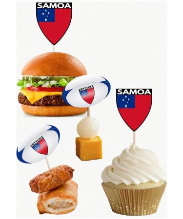 Samoa Flag Rugby Ball Food & Cupcake Picks Toppers Party Decorations (14 Pack) - Buy Online on SooperMarket.com