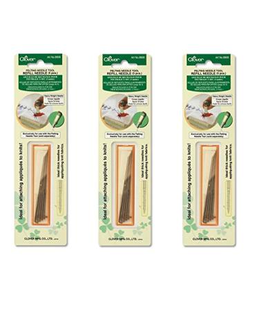 Clover Needlecrafts Felting Needle Tool Refill Heavy Weight 5 Pack 8906 (3-Pack)