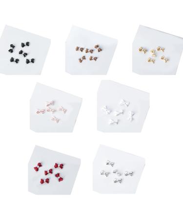 5Pcs Metal Nail Art Studs 3D Nail Art Metal Nail Art Jewelry Decorations Pearls Bows Nail Decoration Accessories Nail Rivets Gems Coffee color - Buy Online on SooperMarket.com