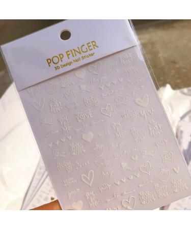 6 Sheets Heart Nail Art Stickers - 3D Self-Adhesive Valentine's Day Decals for Manicure Decoration - Buy Online on SooperMarket.com